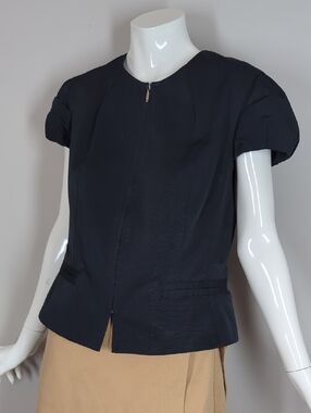 Y2K Jacob Short Sleeve Blazer Structured Jacket Business Black Size 9